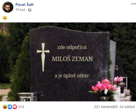 Pavel Šafr vtipkuje o Miloši Zemanovi